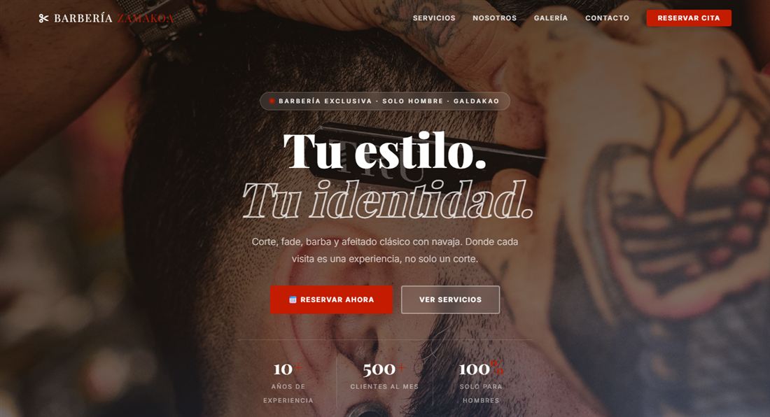 Captura de la web de Barbería Zamakoa
