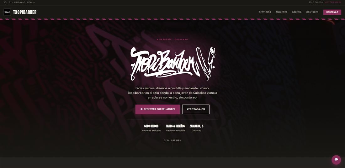 Captura de la web de Txopibarber